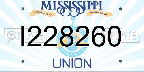 I228260 Mississippi License Plate