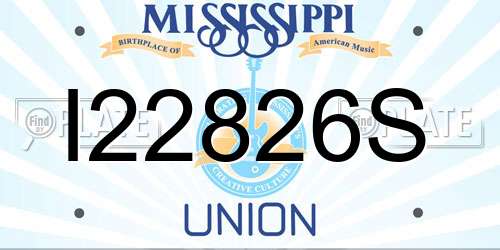 I22826S Mississippi License Plate