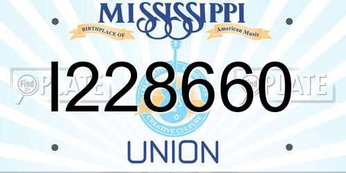 I228660 Mississippi License Plate