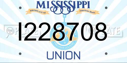 I228708 Mississippi License Plate