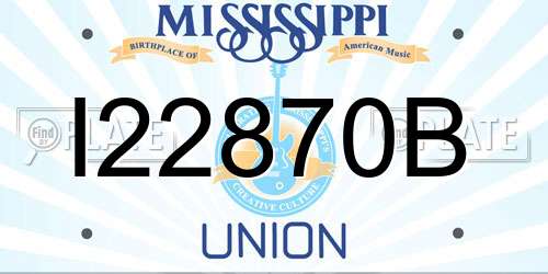 I22870B Mississippi License Plate