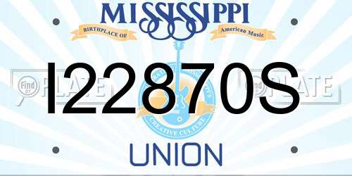 I22870S Mississippi License Plate