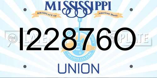 I22876O Mississippi License Plate