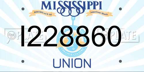 I228860 Mississippi License Plate