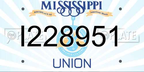I228951 Mississippi License Plate