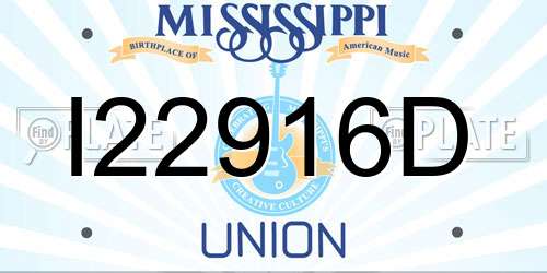 I22916D Mississippi License Plate