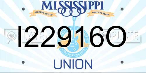 I22916O Mississippi License Plate