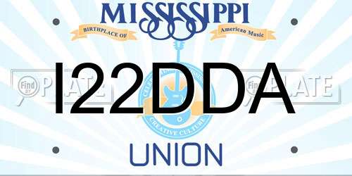 I22DDA Mississippi License Plate