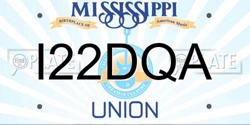 I22DQA Mississippi License Plate