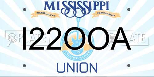 I22OOA Mississippi License Plate