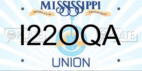 I22OQA Mississippi License Plate