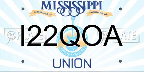 I22QOA Mississippi License Plate