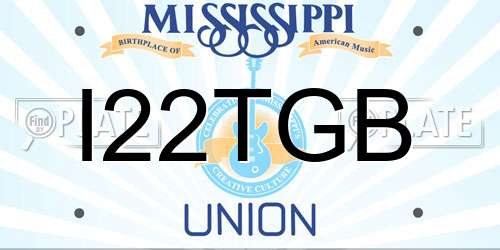 I22TGB Mississippi License Plate