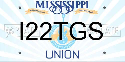 I22TGS Mississippi License Plate