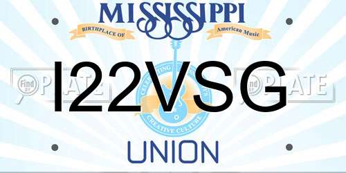 I22VSG Mississippi License Plate
