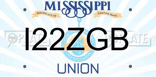 I22ZGB Mississippi License Plate