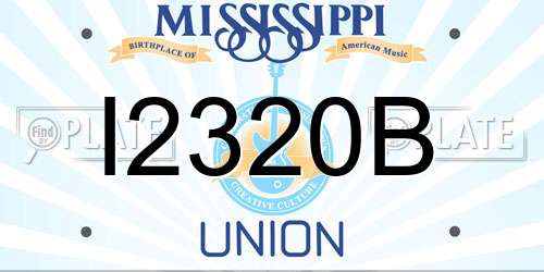I2320B Mississippi License Plate