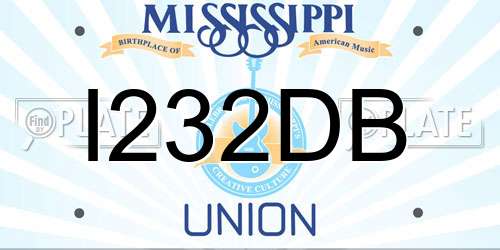 I232DB Mississippi License Plate