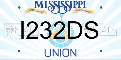 I232DS Mississippi License Plate