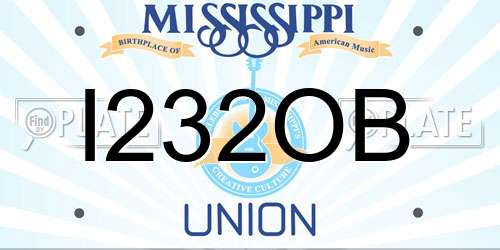 I232OB Mississippi License Plate