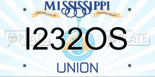 I232OS Mississippi License Plate