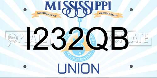 I232QB Mississippi License Plate