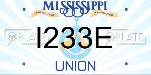 I233E Mississippi License Plate