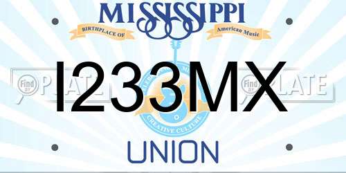 I233MX Mississippi License Plate