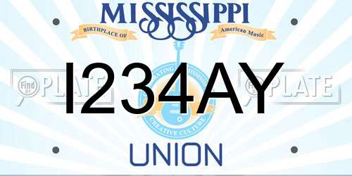 I234AY Mississippi License Plate