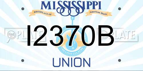 I2370B Mississippi License Plate