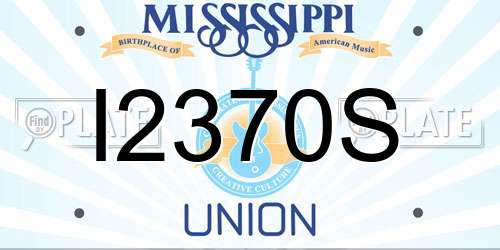 I2370S Mississippi License Plate