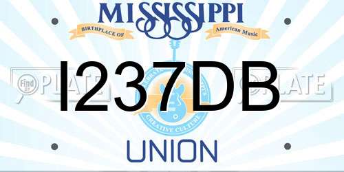 I237DB Mississippi License Plate