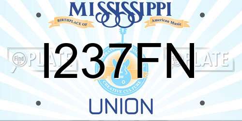 I237FN Mississippi License Plate
