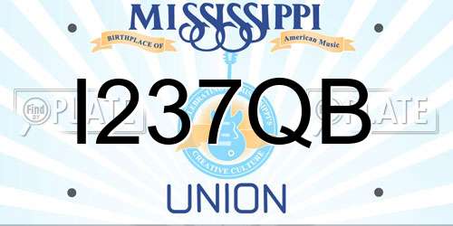 I237QB Mississippi License Plate