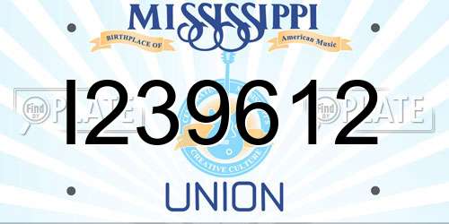 I239612 Mississippi License Plate