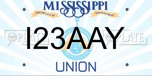 I23AAY Mississippi License Plate