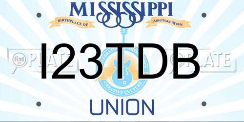 I23TDB Mississippi License Plate