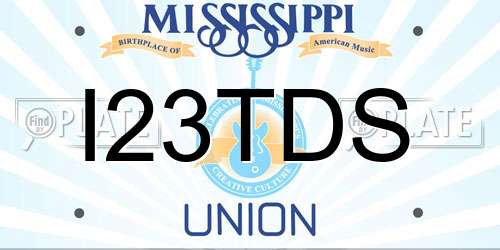I23TDS Mississippi License Plate