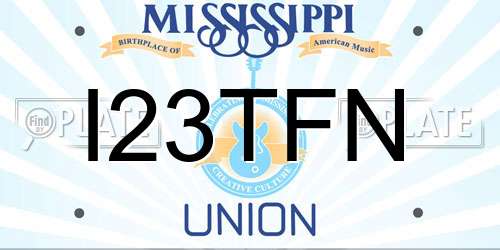 I23TFN Mississippi License Plate