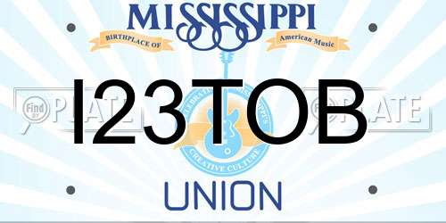 I23TOB Mississippi License Plate