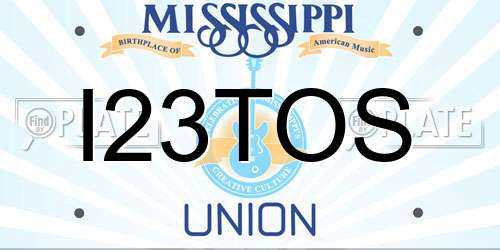 I23TOS Mississippi License Plate