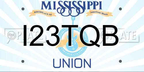 I23TQB Mississippi License Plate