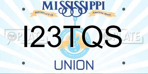 I23TQS Mississippi License Plate