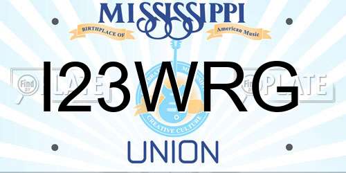 I23WRG Mississippi License Plate