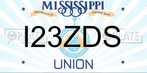 I23ZDS Mississippi License Plate