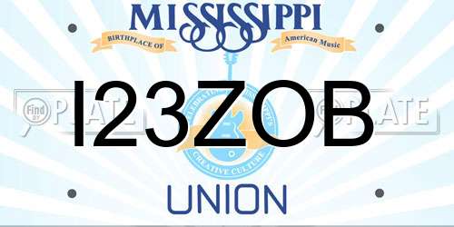 I23ZOB Mississippi License Plate