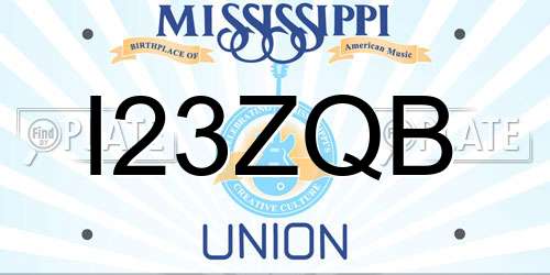 I23ZQB Mississippi License Plate