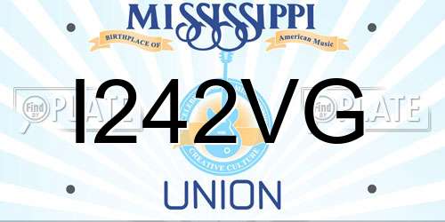 I242VG Mississippi License Plate