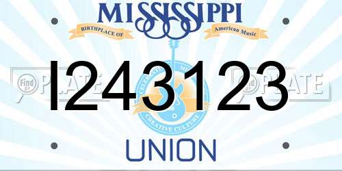 I243123 Mississippi License Plate