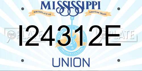 I24312E Mississippi License Plate
